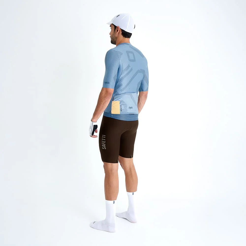 Camisa de ciclismo masc Safetti Engraved Blue