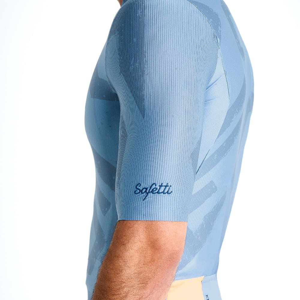 Camisa de ciclismo masc Safetti Engraved Blue