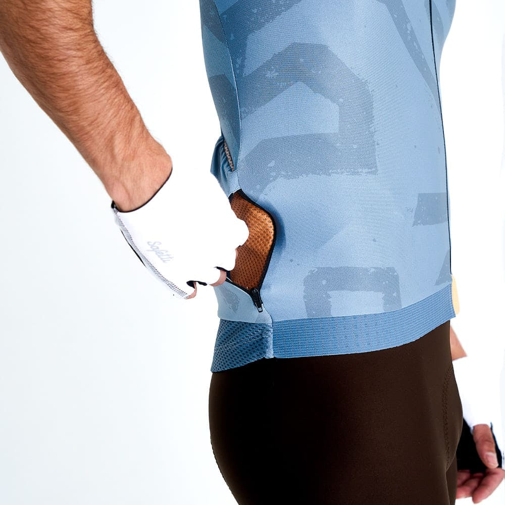Camisa de ciclismo masc Safetti Engraved Blue