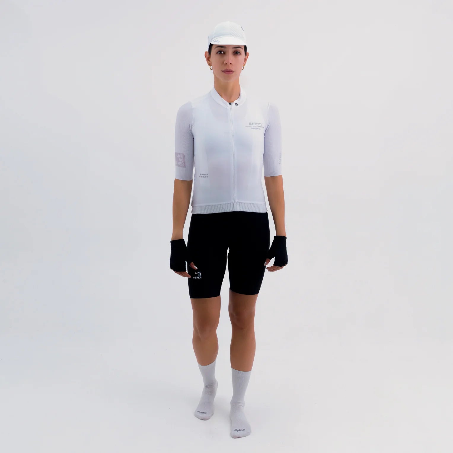 Camisa de ciclismo fem Safetti Latitude Blanca