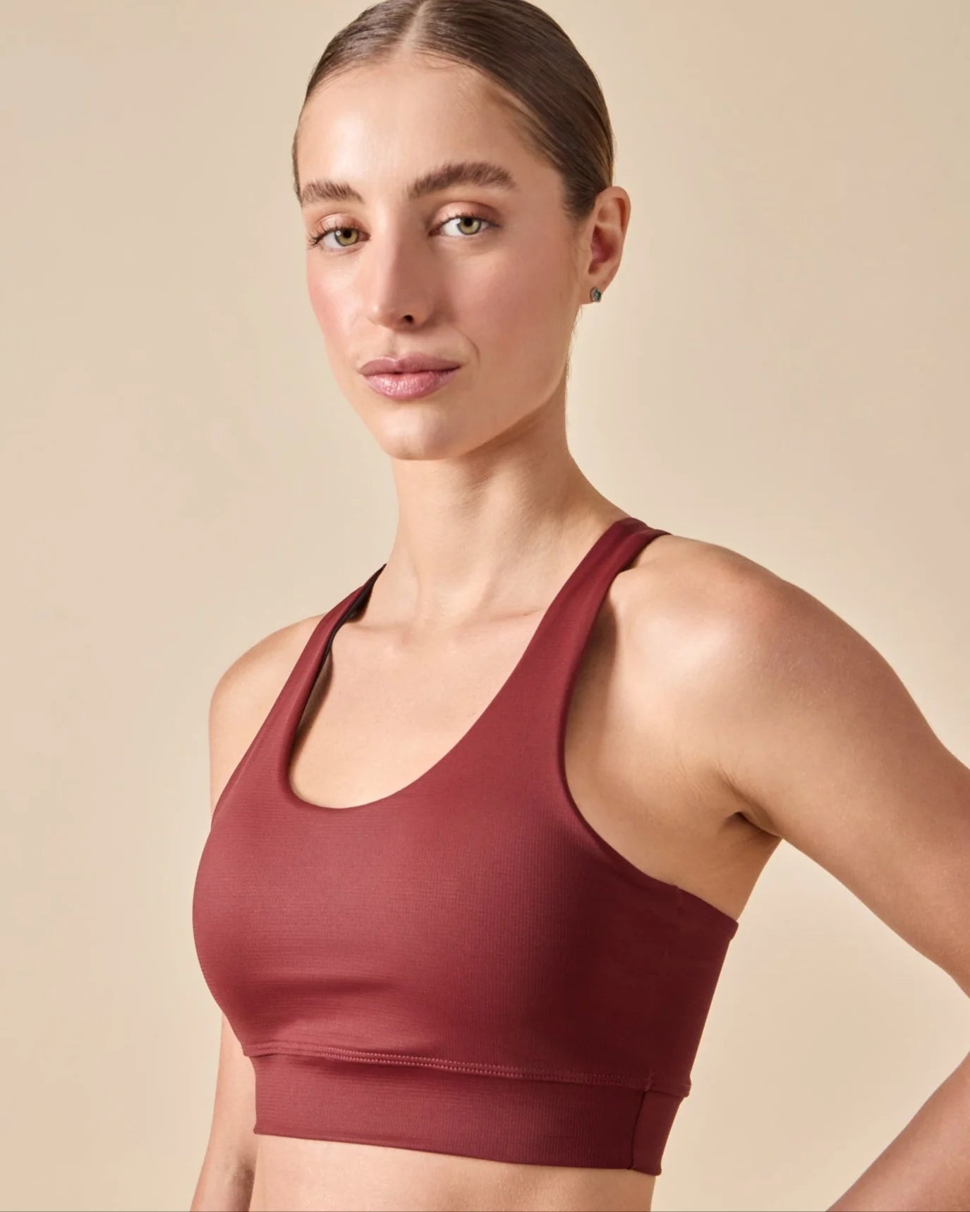 Top nadador de compressão Vimm bordô