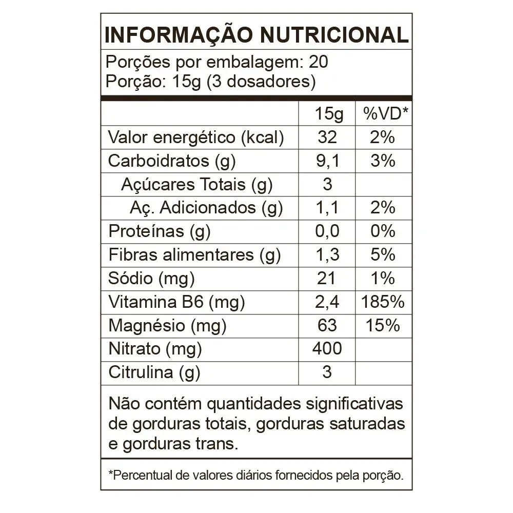 Xtratus Super Beet - Pré-treino em Pó com Nitrato e Citrulina Low Carb - 300g