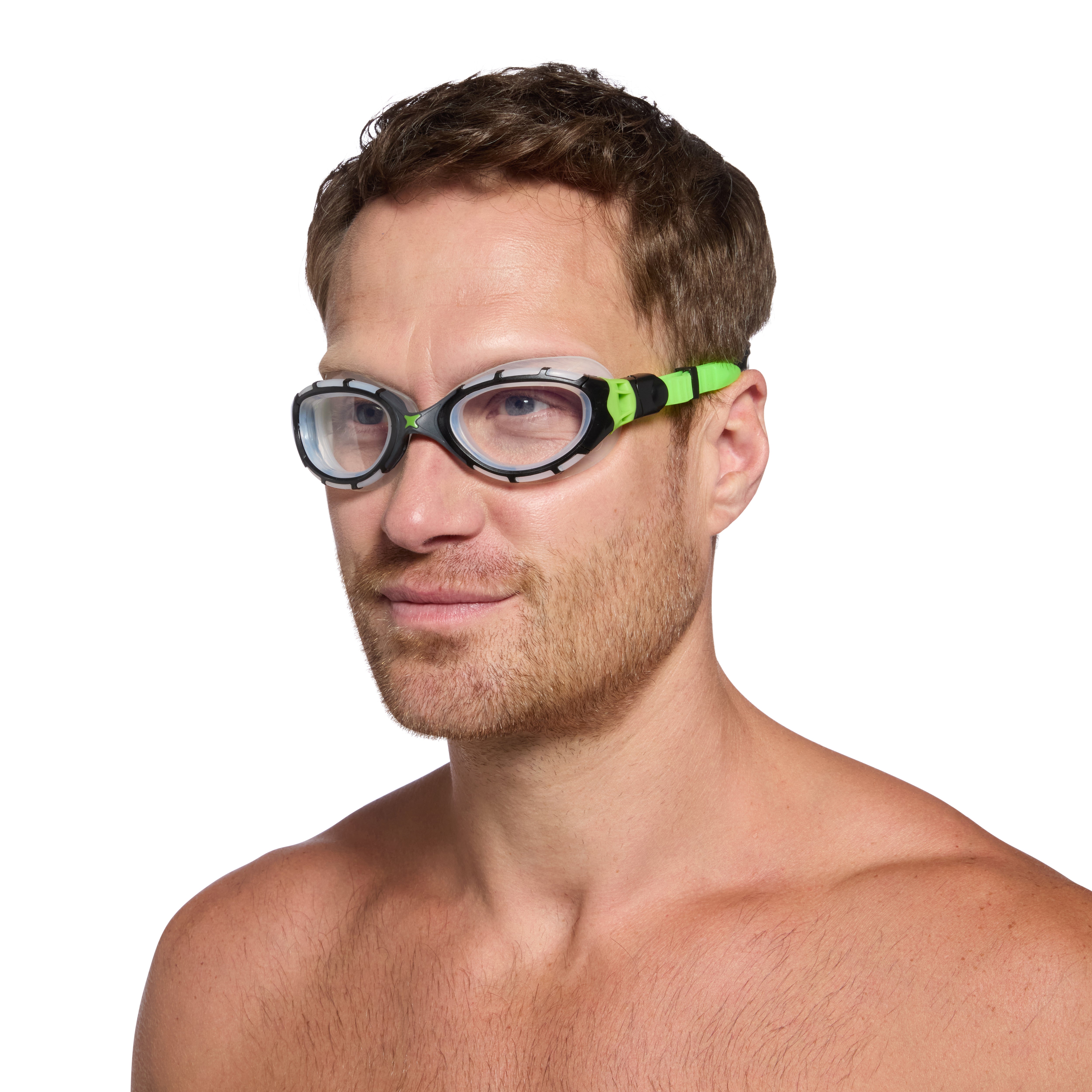 Óculos de Natação Zoggs Predator Flex Lente Transparente - Preto e Limão