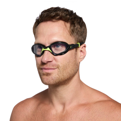 Óculos de Natação Zoggs Spectra Lente Transparente - Preto e Limão