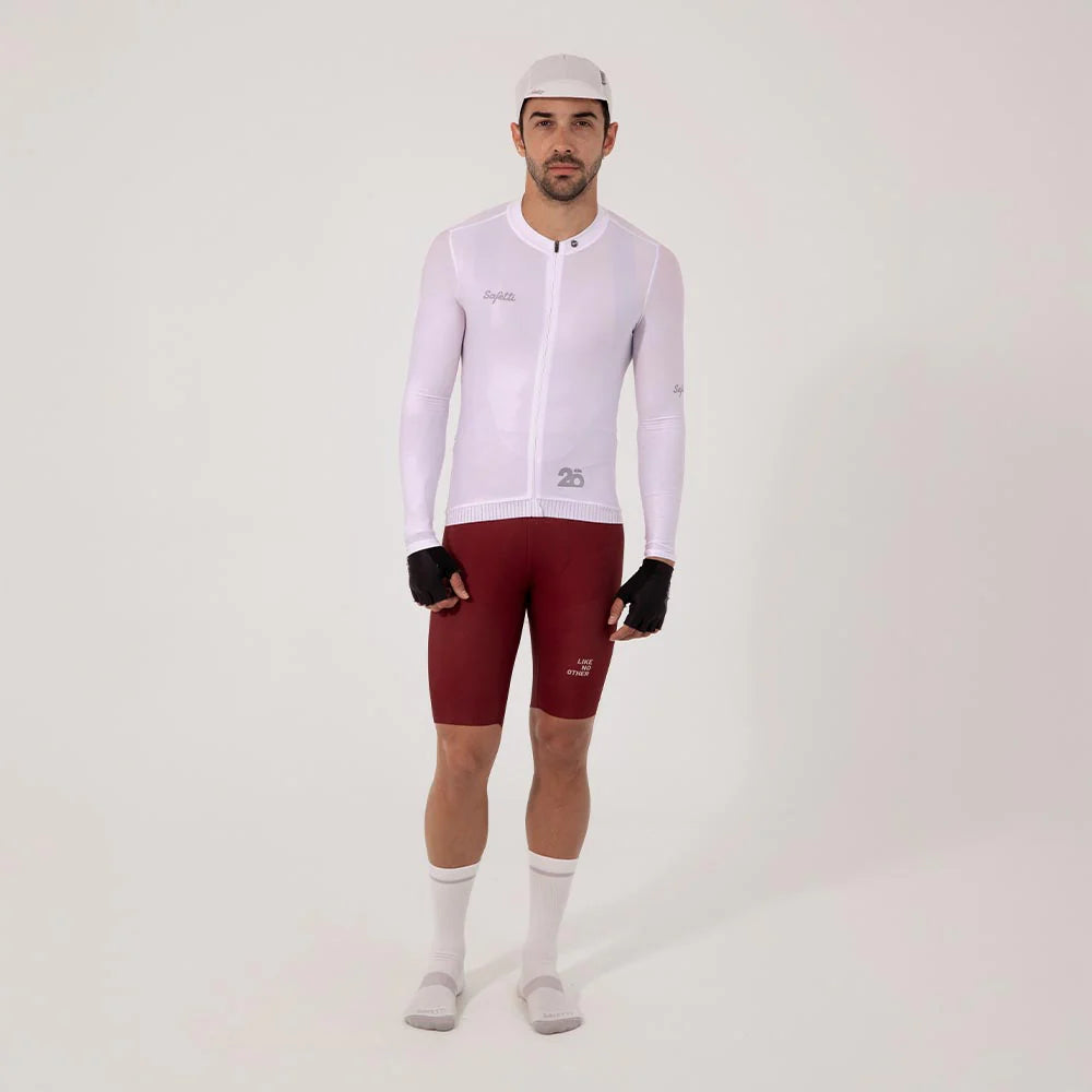 Camisa de ciclismo ML masc Safetti Essential White