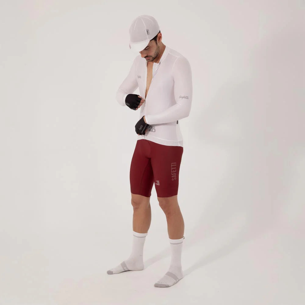 Camisa de ciclismo ML masc Safetti Essential White