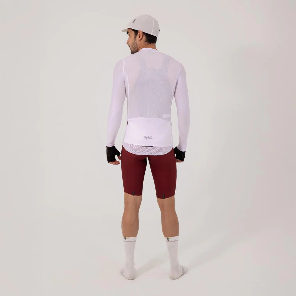 Camisa de ciclismo ML masc Safetti Essential White