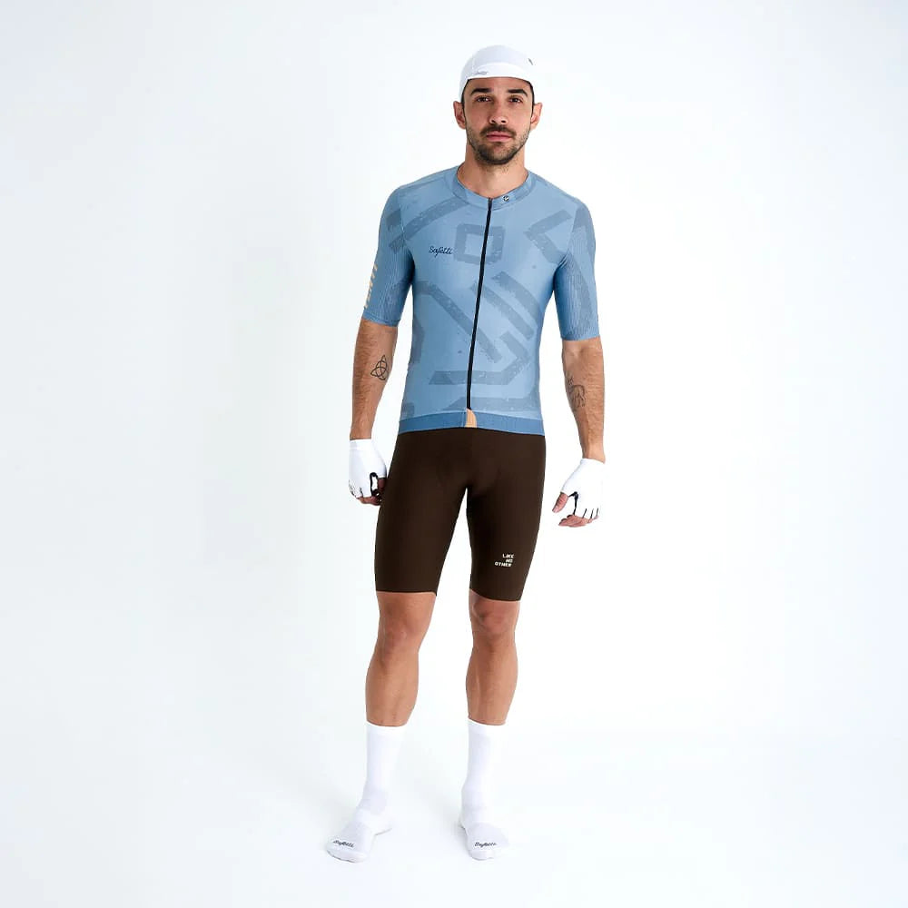 Camisa de ciclismo masc Safetti Engraved Blue