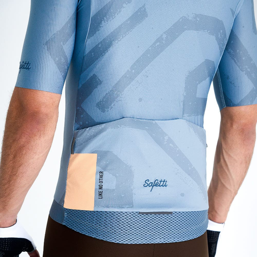 Camisa de ciclismo masc Safetti Engraved Blue