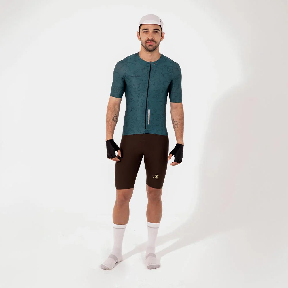 Camisa de ciclismo masc Safetti Classic Parts Esmeralda