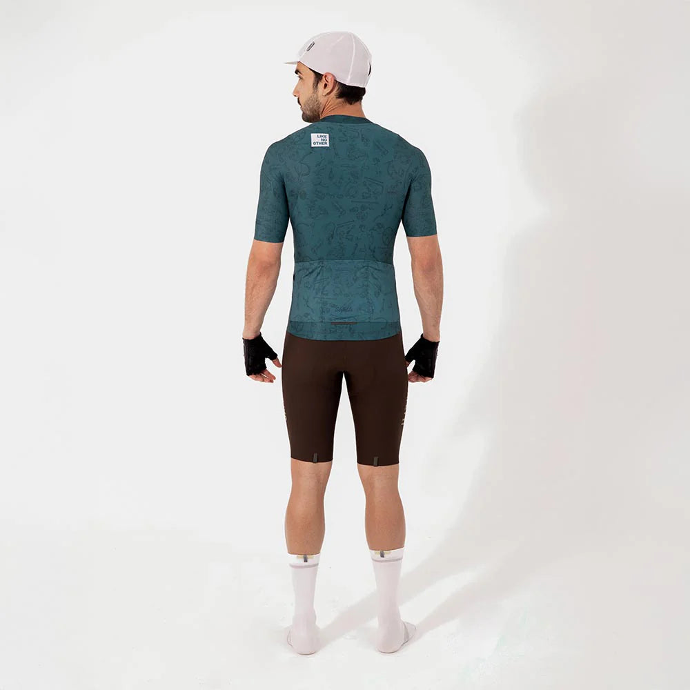 Camisa de ciclismo masc Safetti Classic Parts Esmeralda