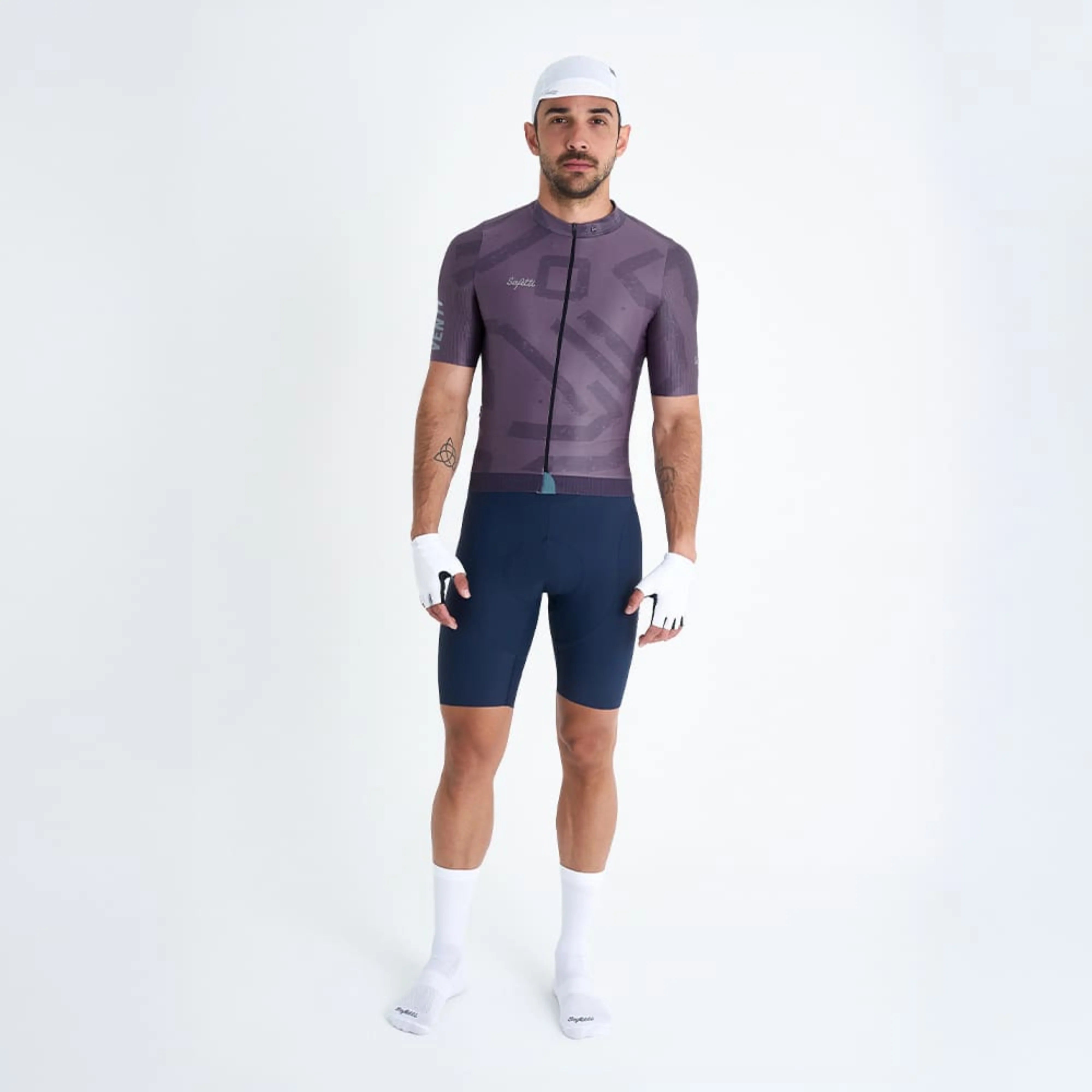 Camisa de ciclismo masc Safetti Engraved Purple