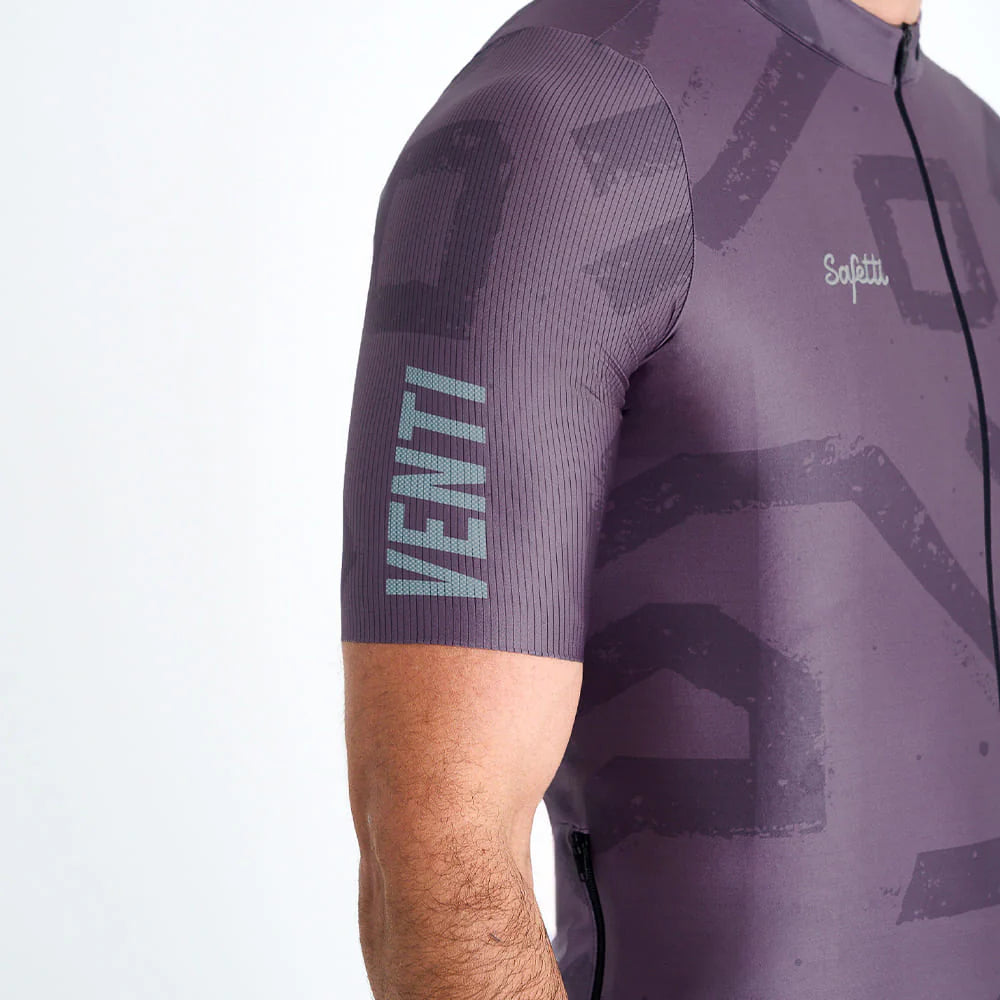 Camisa de ciclismo masc Safetti Engraved Purple