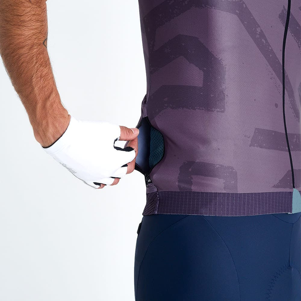 Camisa de ciclismo masc Safetti Engraved Purple