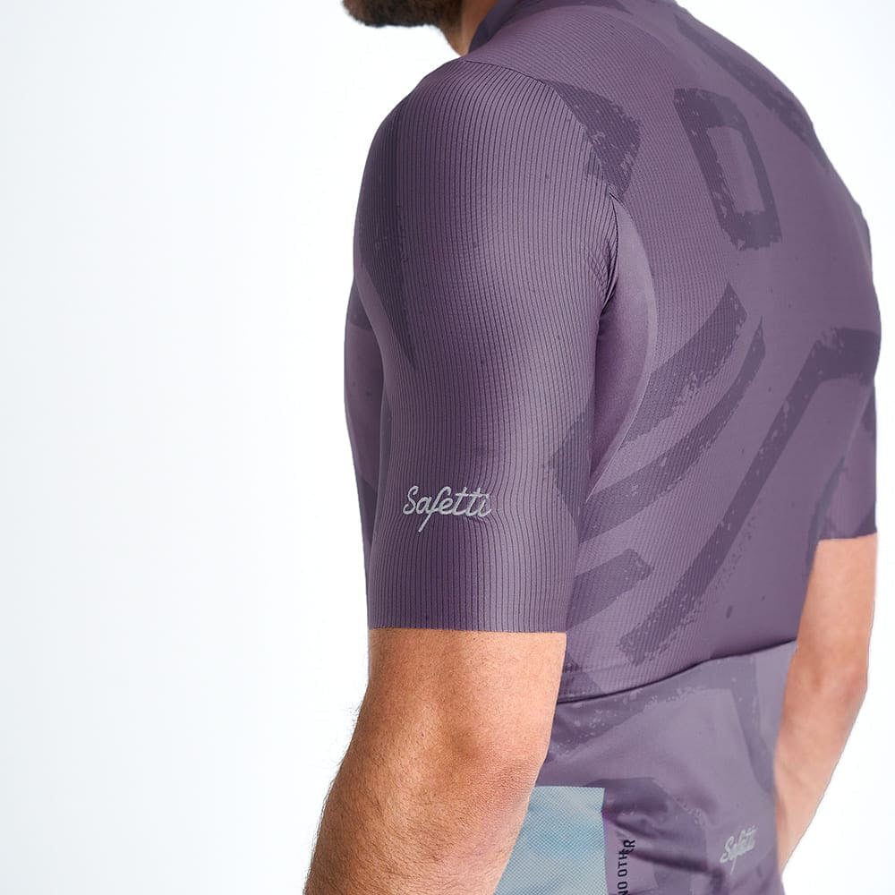 Camisa de ciclismo masc Safetti Engraved Purple