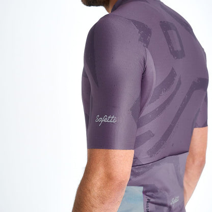 Camisa de ciclismo masc Safetti Engraved Purple