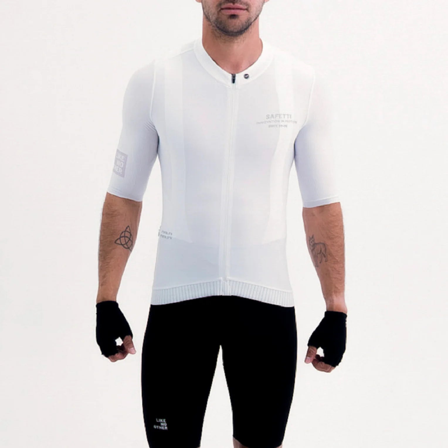 Camisa de ciclismo masc Safetti Latitude Blanca