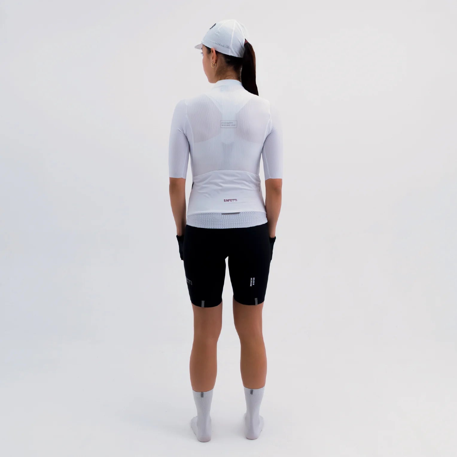 Camisa de ciclismo fem Safetti Latitude Blanca