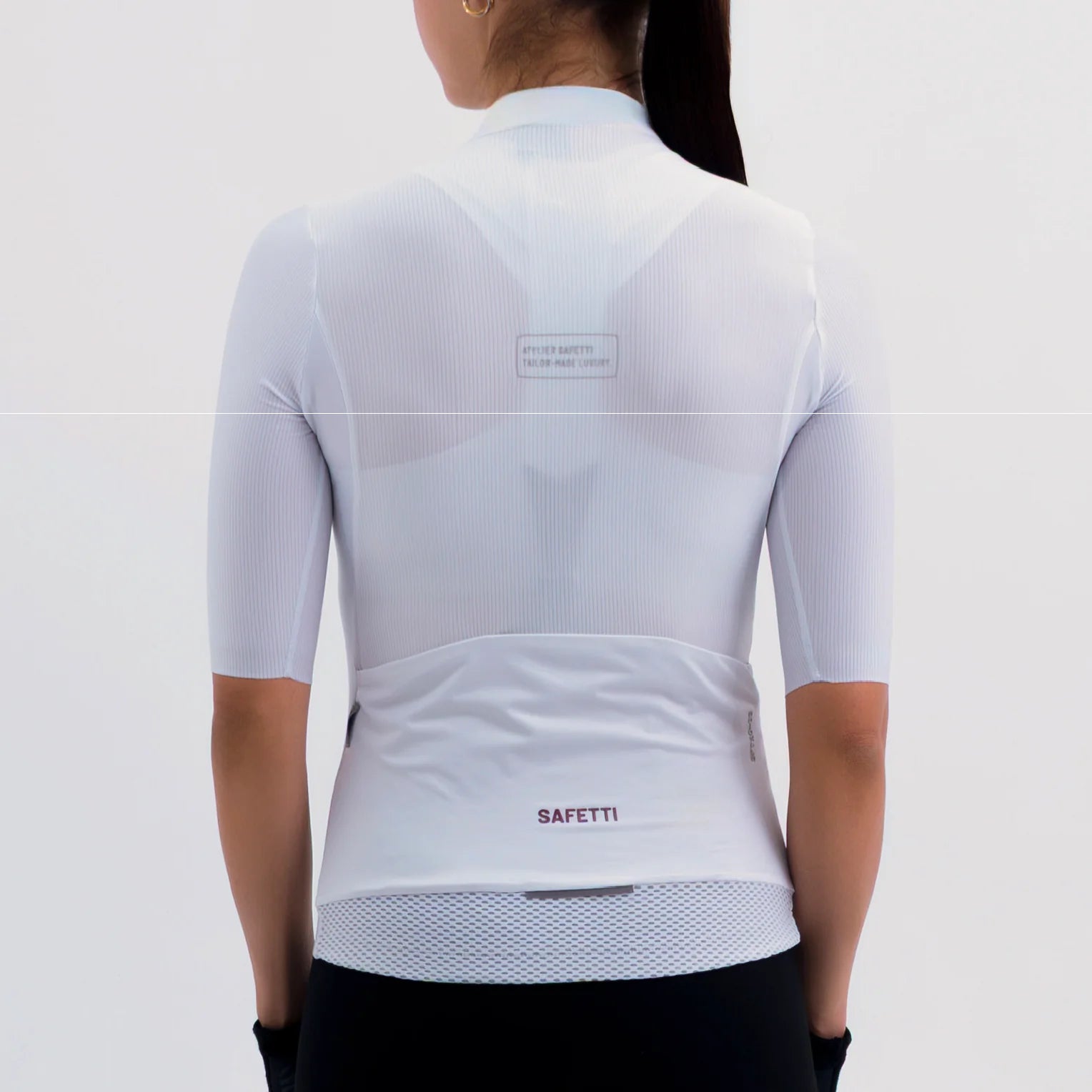 Camisa de ciclismo fem Safetti Latitude Blanca