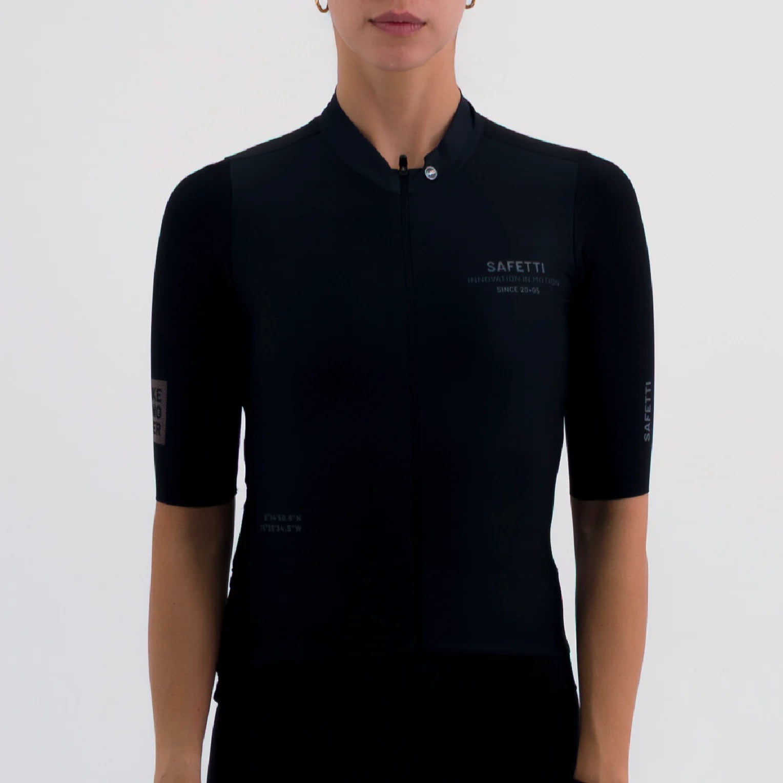Camisa de ciclismo fem Safetti Latitude Nero