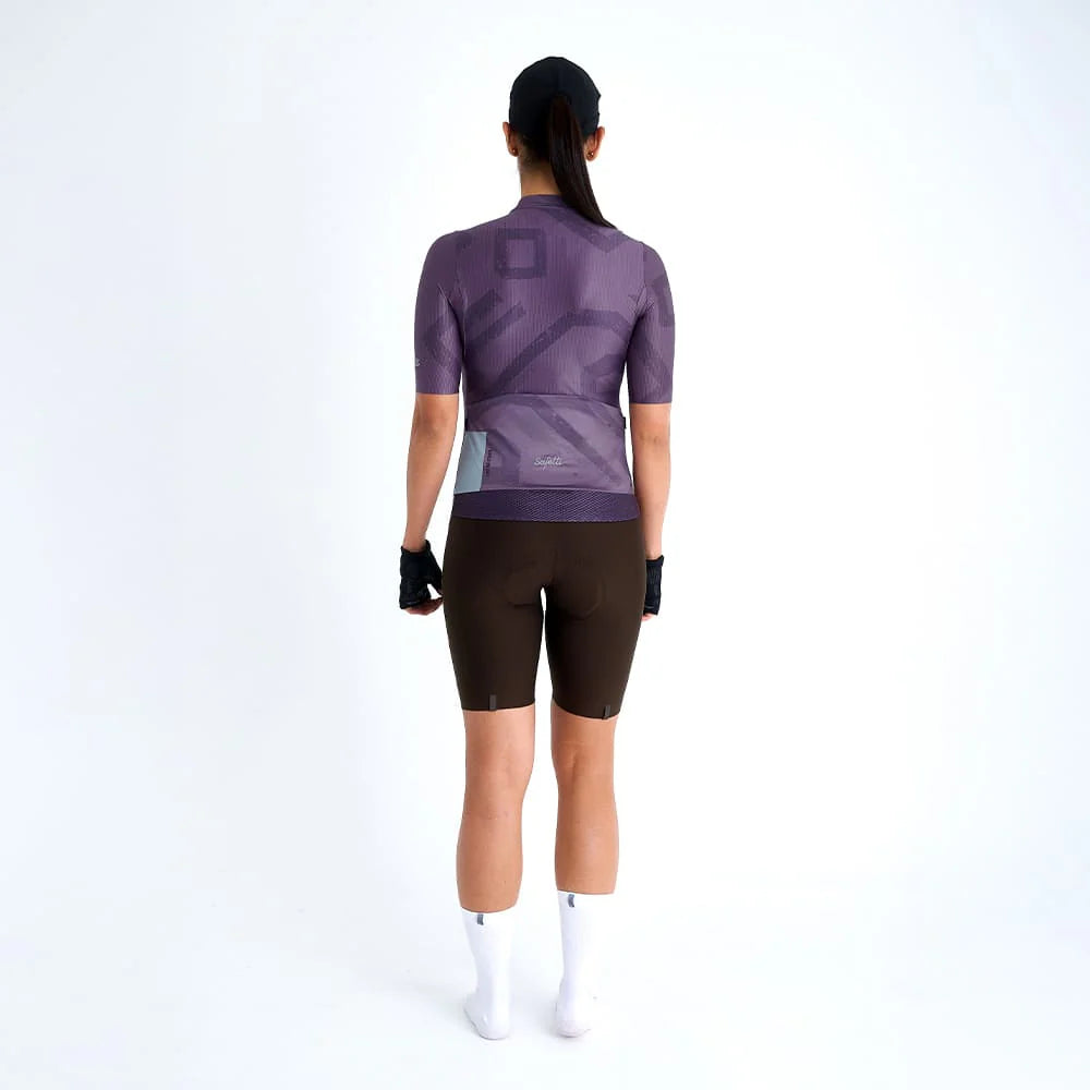 Camisa de ciclismo fem Safetti Engraved Purple