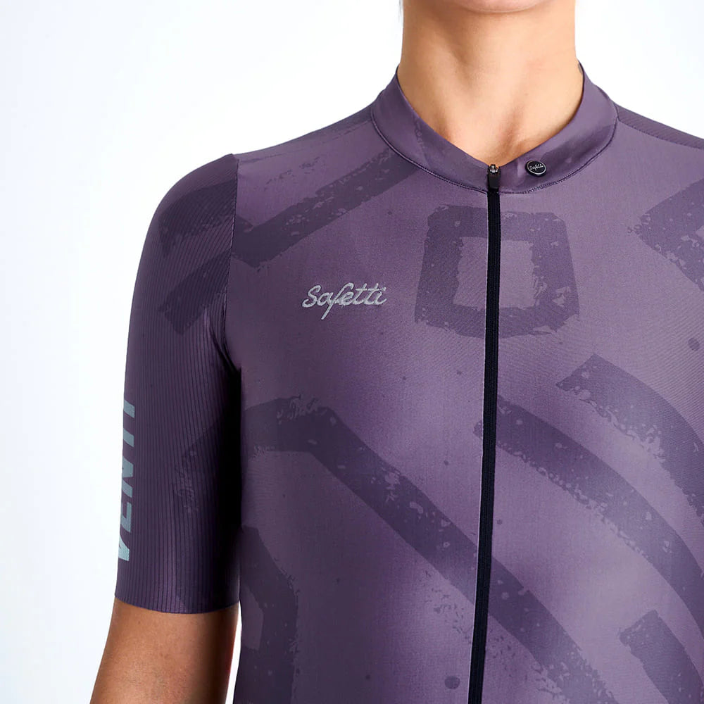 Camisa de ciclismo fem Safetti Engraved Purple
