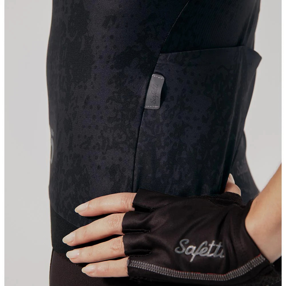 Camisa de ciclismo fem Safetti Essential Black