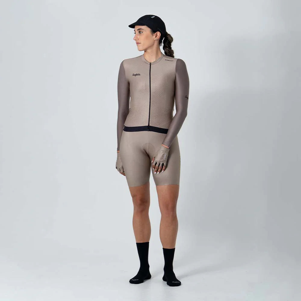 Camisa de ciclismo ML fem Safetti Semplicitá Avelã