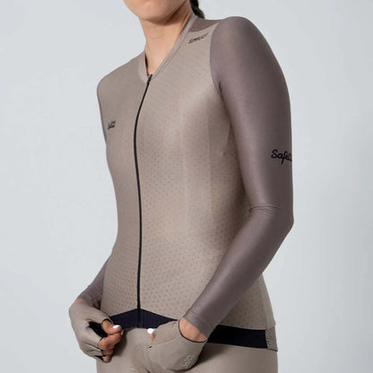 Camisa de ciclismo ML fem Safetti Semplicitá Avelã