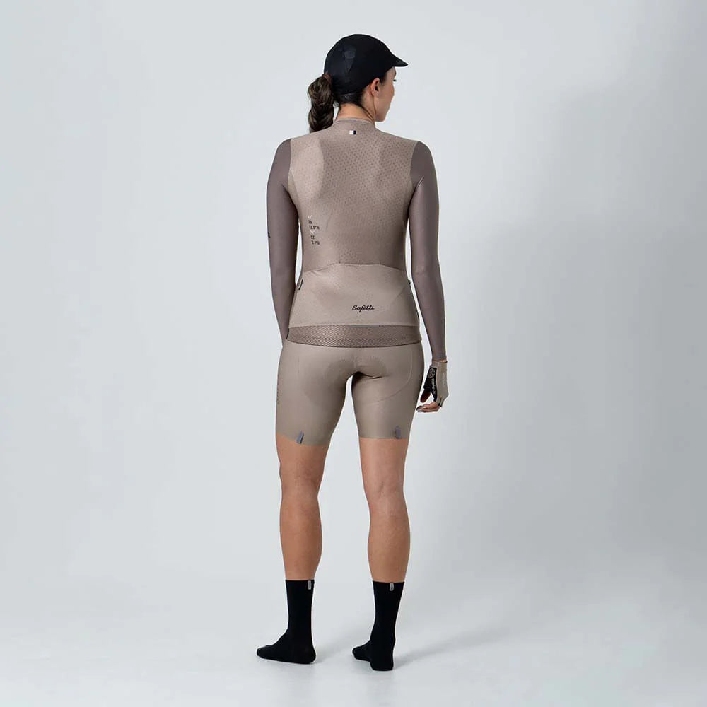 Camisa de ciclismo ML fem Safetti Semplicitá Avelã