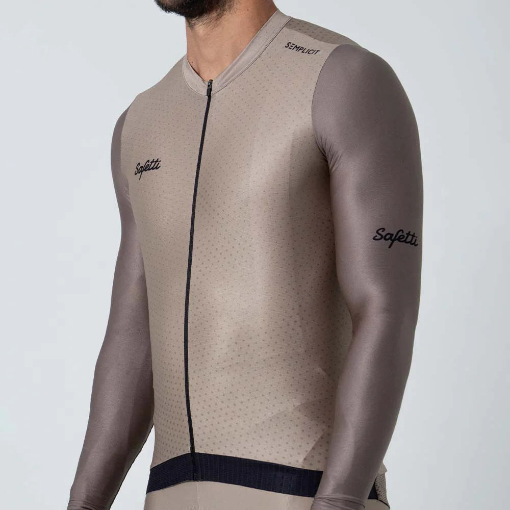 Camisa de ciclismo ML masc Safetti Semplicitá Avelã