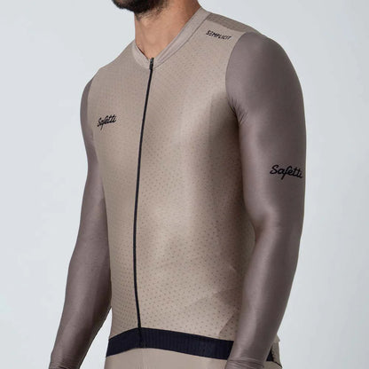 Camisa de ciclismo ML masc Safetti Semplicitá Avelã
