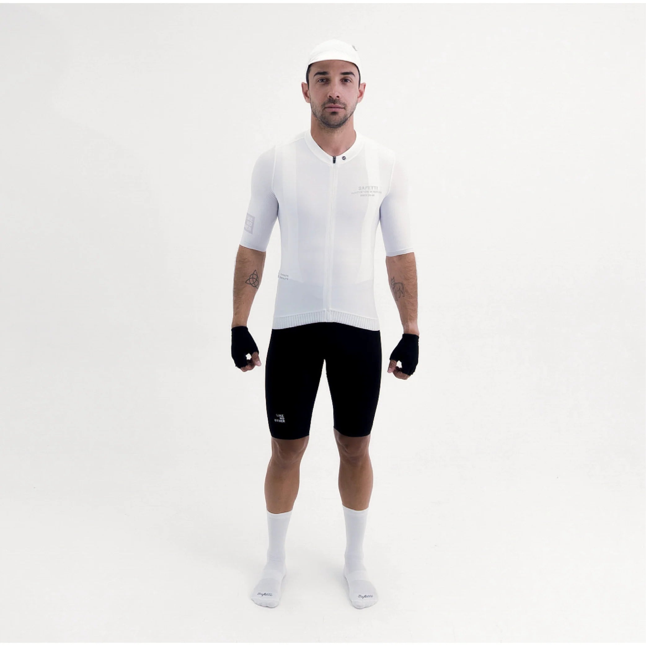 Camisa de ciclismo masc Safetti Latitude Blanca