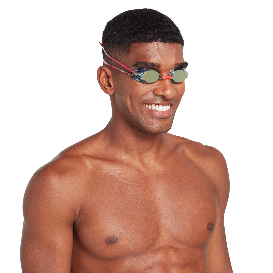 Óculos de Natação Zoggs Racer Lente Titanium - Vermelho