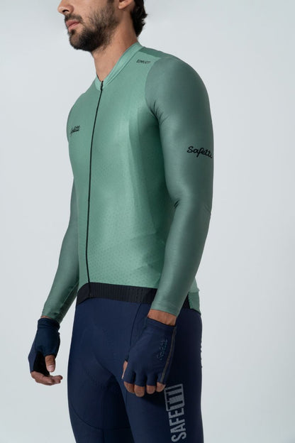 Camisa de ciclismo ML masc Safetti Semplicitá Cadet Blue