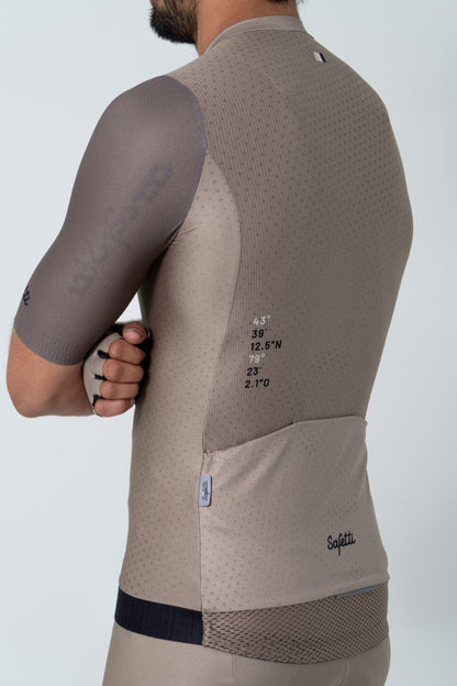 Camisa de ciclismo masc Safetti Semplicitá Avelã