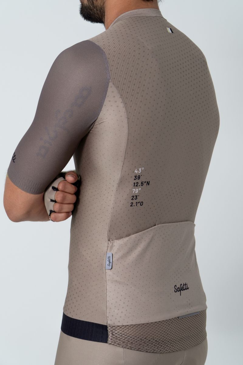 Camisa de ciclismo masc Safetti Semplicitá Avelã