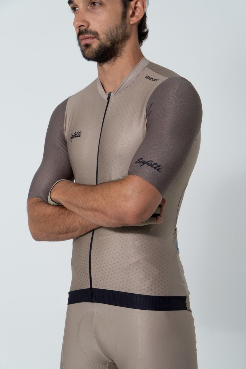 Camisa de ciclismo masc Safetti Semplicitá Avelã