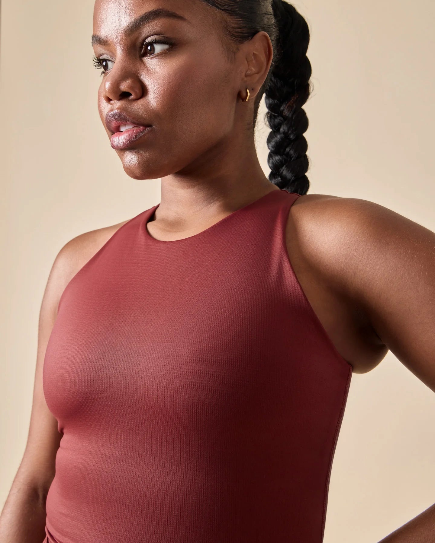 Top-blusa de compressão Vimm bordô