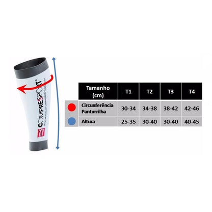 Canelito De Compressão Compressport R2 Aero - preto com branco