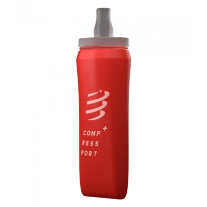 Garrafa de Silicone ErgoFlask Compressport Vermelha + suporte - 500ml