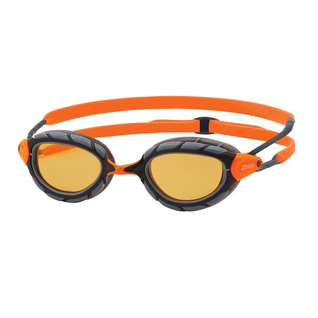 Óculos de Natação Zoggs Predator Lente Ultra Polarizada Bronze - Laranja e Cinza