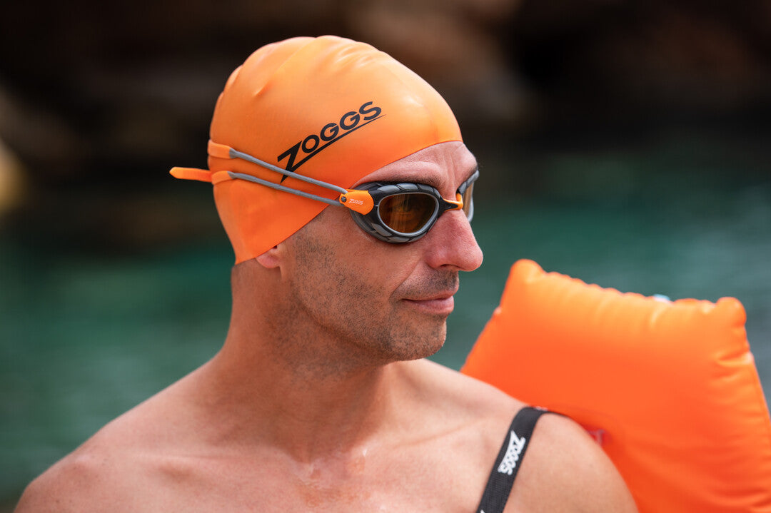 Óculos de Natação Zoggs Predator Lente Ultra Polarizada Bronze - Laranja e Cinza