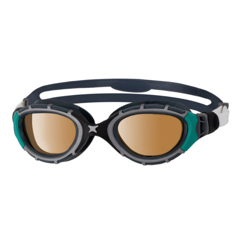 Óculos de Natação Zoggs Predator Flex Lente Polarizada Ultra Bronze - Cinza, Preto e Verde