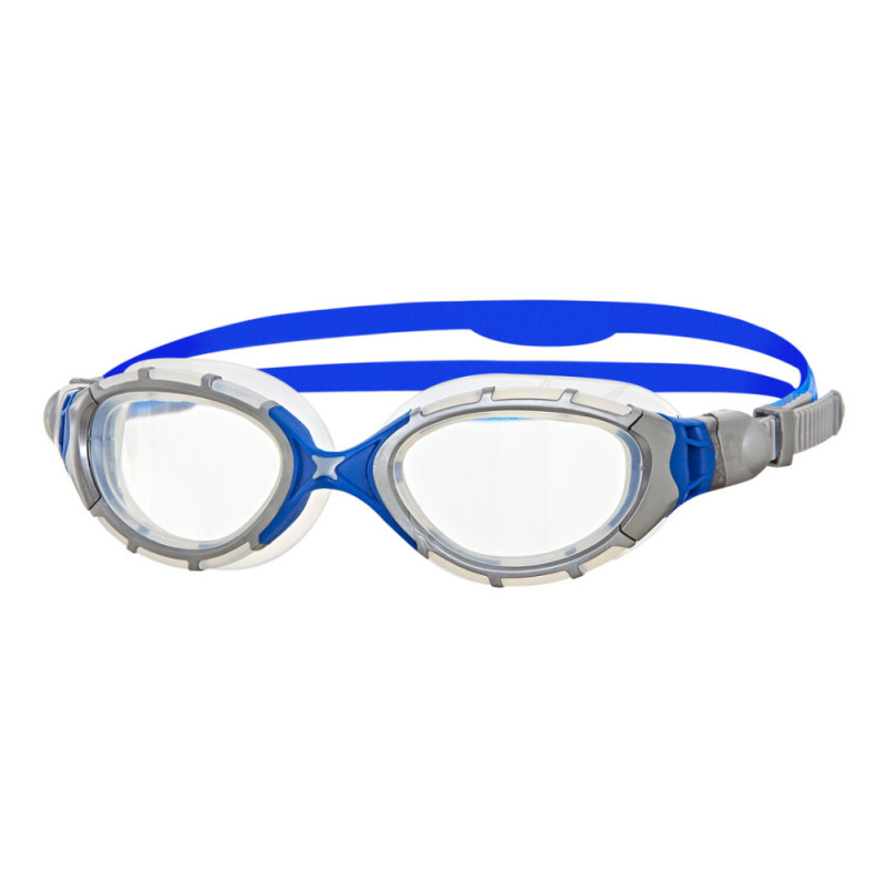 Óculos de Natação Zoggs Predator Flex Lente Transparente - Cinza e Azul