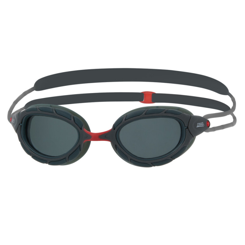 Óculos de Natação Zoggs Predator Lente Polarizada Fumê - Cinza e Vermelho