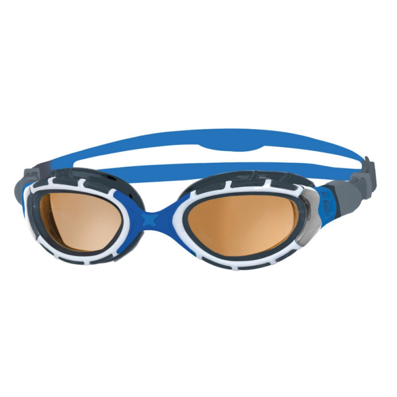 Óculos de Natação Zoggs Predator Flex Lente Polarizada Ultra Bronze - Azul e Branco