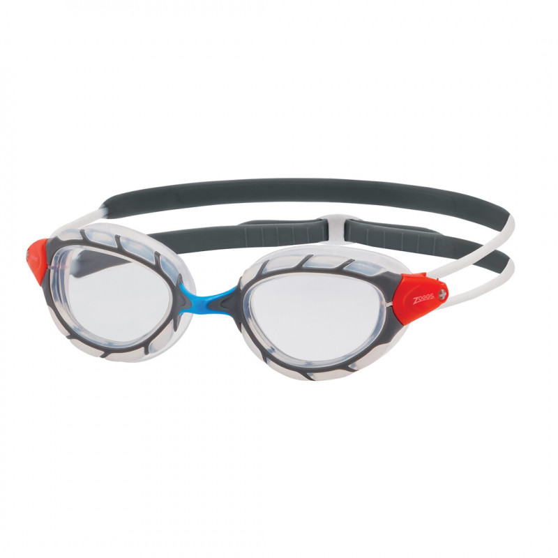Óculos de Natação Zoggs Predator Lente Transparente - Branco e Cinza